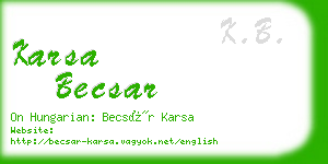 karsa becsar business card